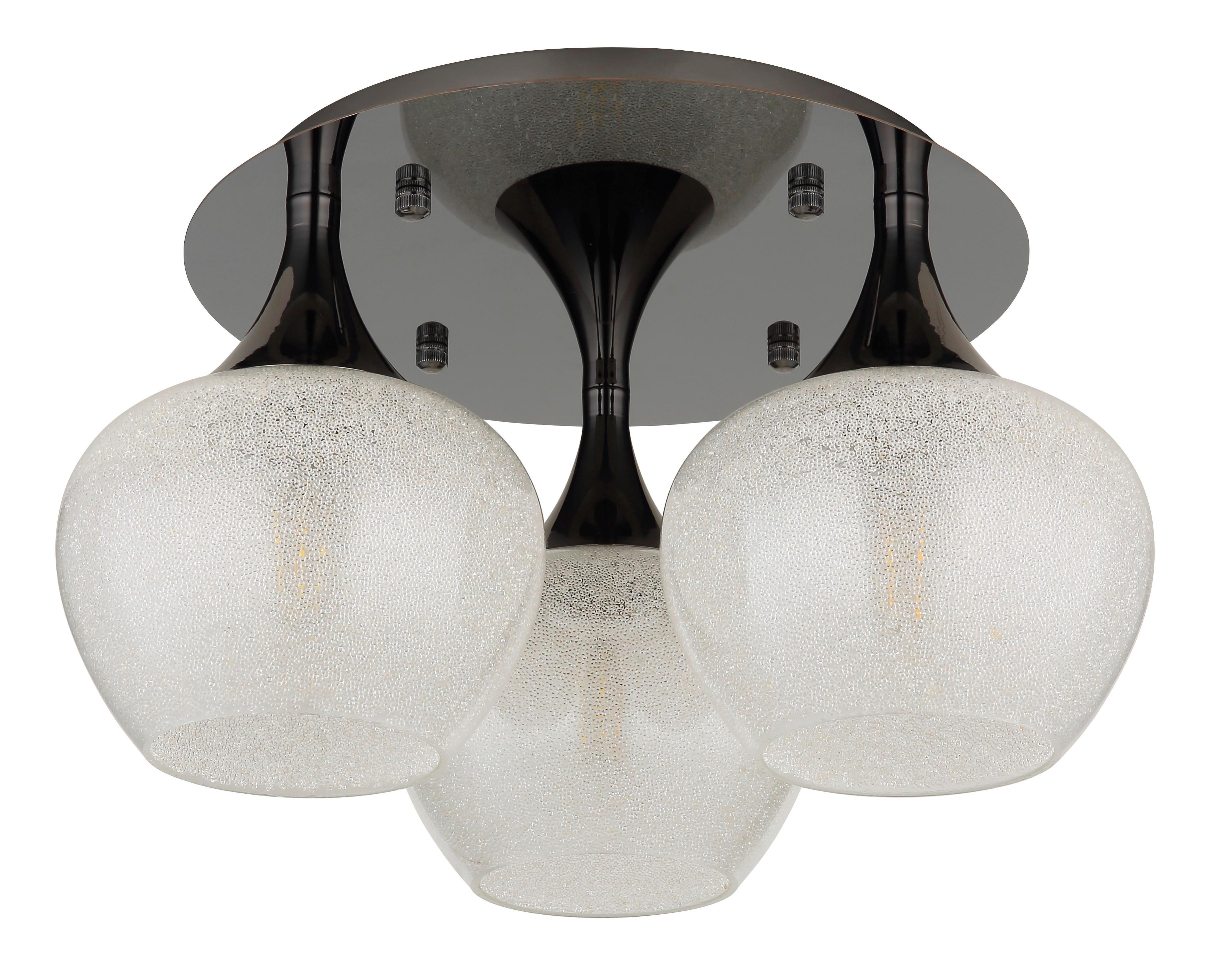 Deckenleuchte Maxy Klar/Schwarz max. 40 Watt - Klar/Schwarz, KONVENTIONELL, Glas/Metall (45/27,5cm) - Globo