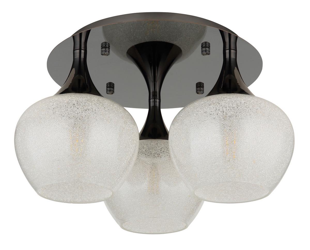 DECKENLEUCHTE 15548-3DK - Klar/Schwarz, Konventionell, Glas/Metall (45/27,5cm) - Globo