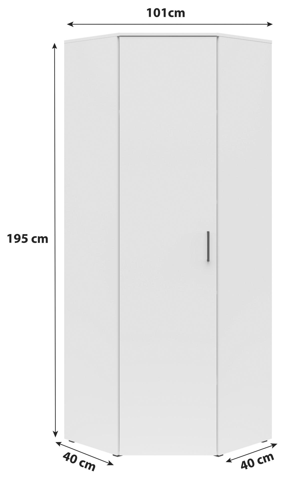 Dulap pe colț MULTI - alb, Modern, material pe bază de lemn (101/195/79cm) - Modern Living