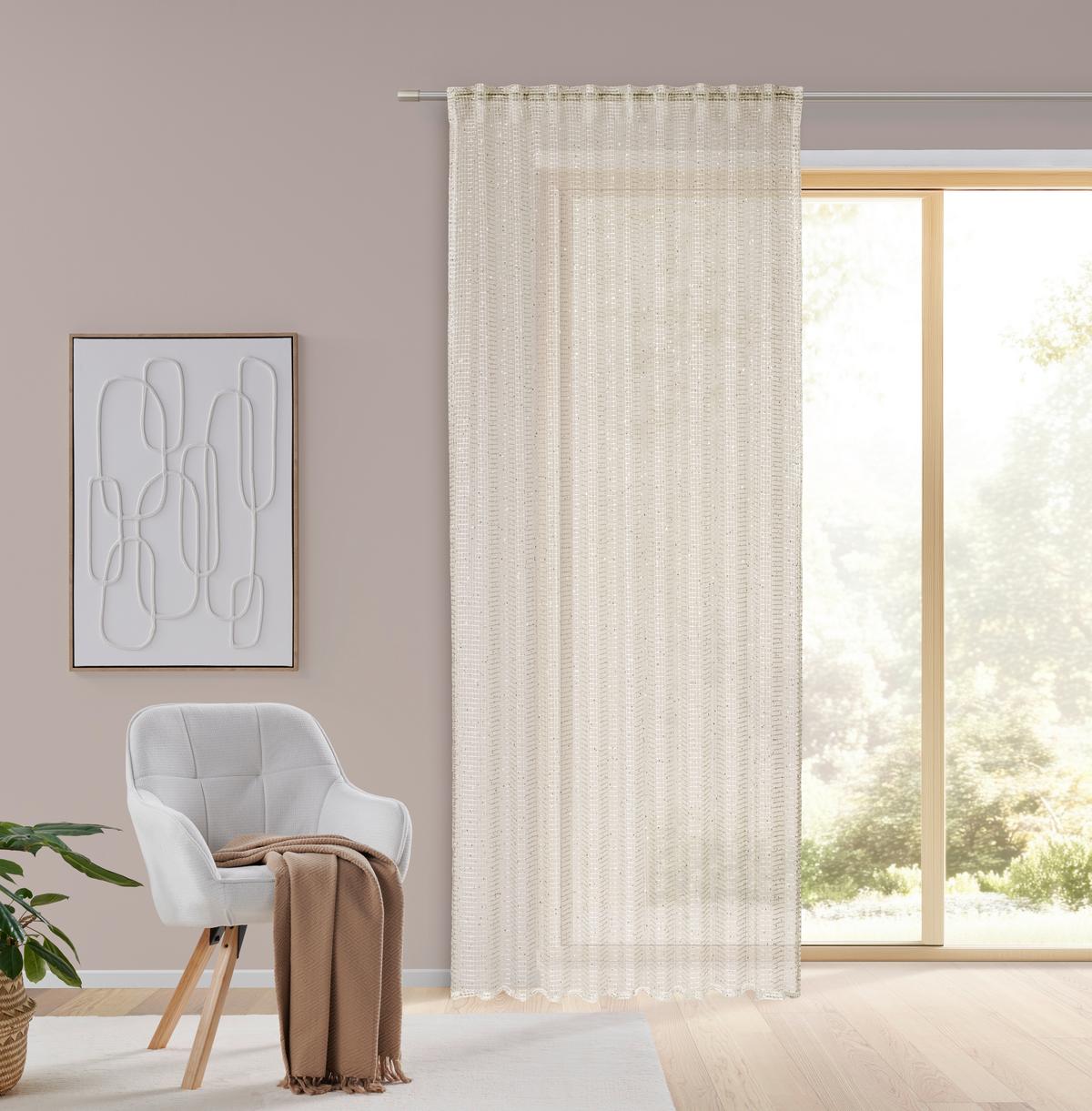 Fertigvorhang Sparkle Champagner/Beige ca. 140x245cm - Champagner/Beige, Textil (140/245cm) - Mömax