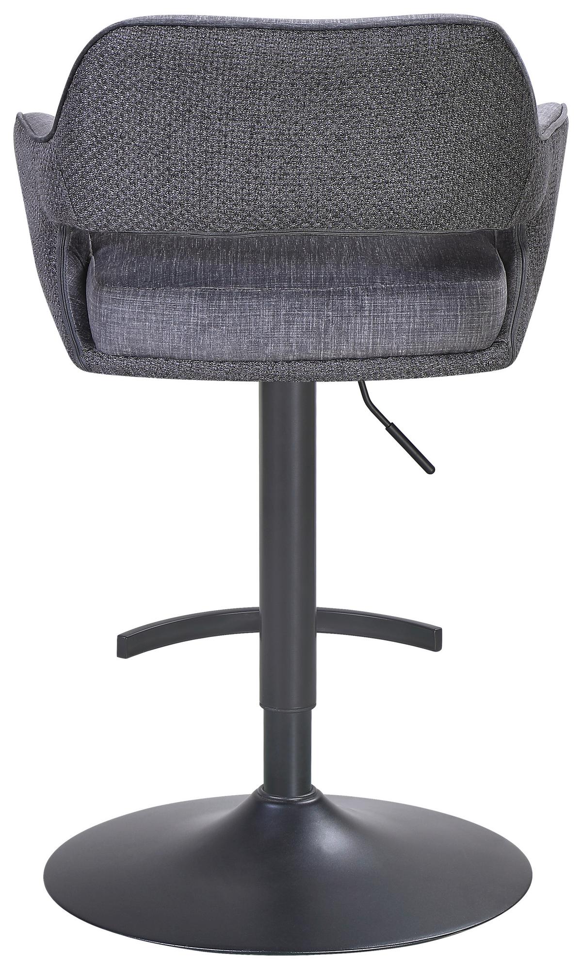 Barhocker Vanessa Grau - gris/noir, Modern, métal/textile (53/92-113/56cm) - Mömax