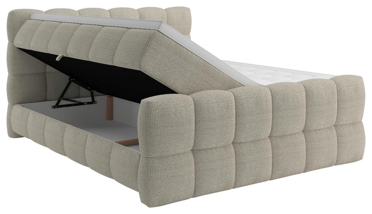 Boxspring Krevet Brisbane - crna/boje šampanjca, Trend, drvni materijal/drvo (120/200cm) - Premium Living