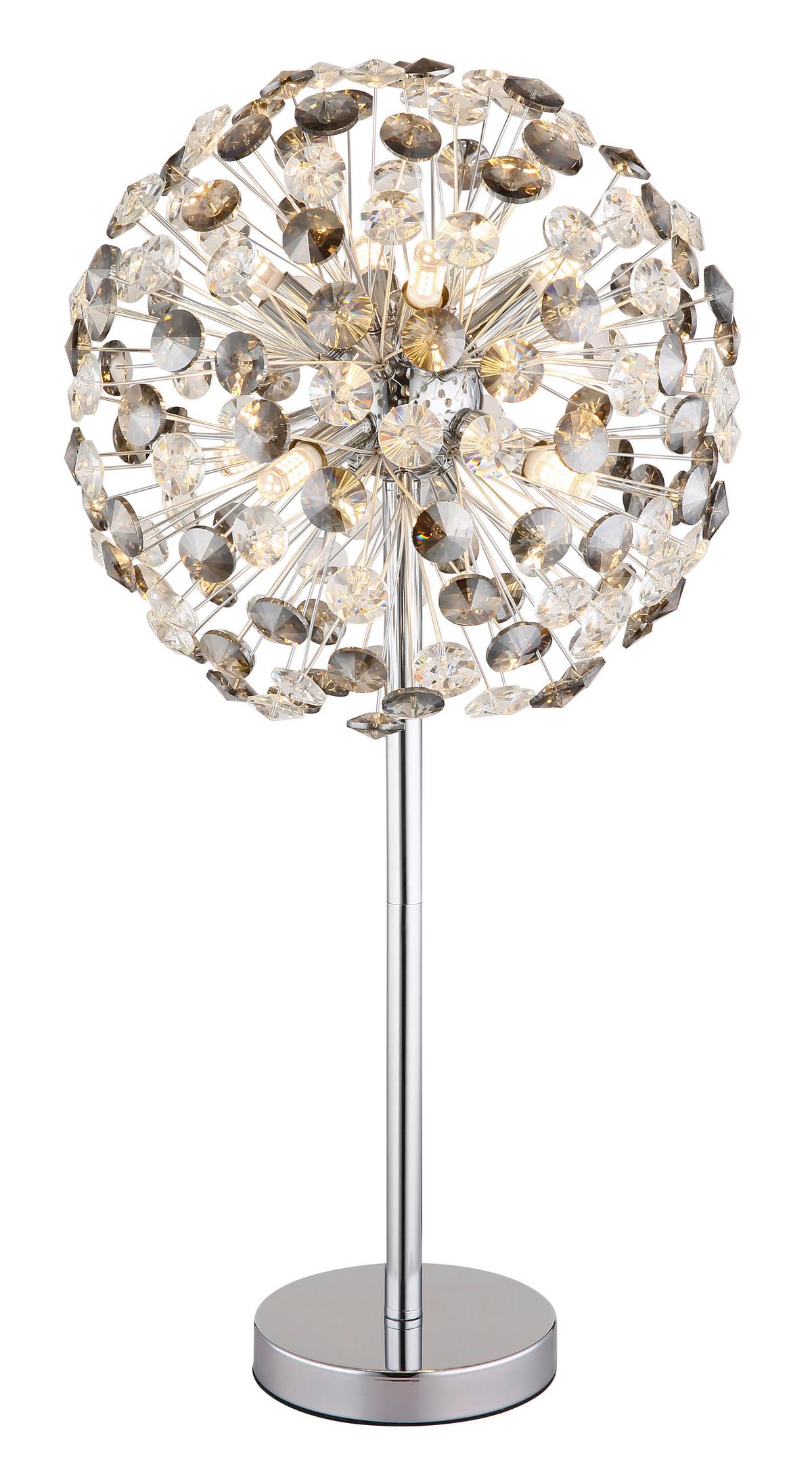 KRISTALL-TISCHLEUCHTE 64135TC  KATRINA - Klar/Chromfarben, Lifestyle, Glas/Kunststoff (35/65cm) - Globo