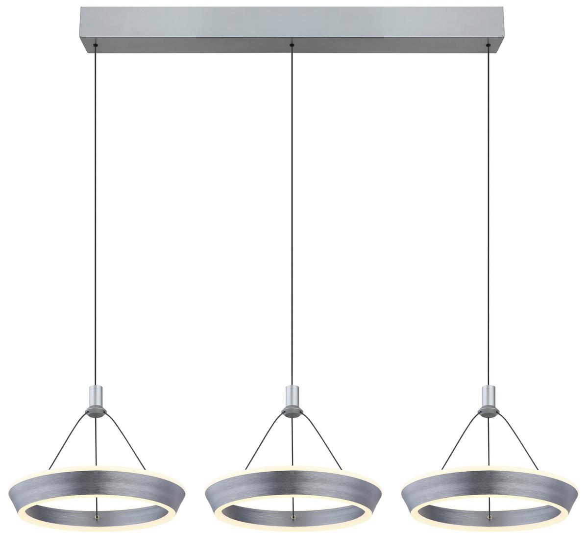 Led Svjetiljka Viseća 67316-3 - siva/boje titana, Design, metal/plastika (97,5/30,4/200cm) - Globo