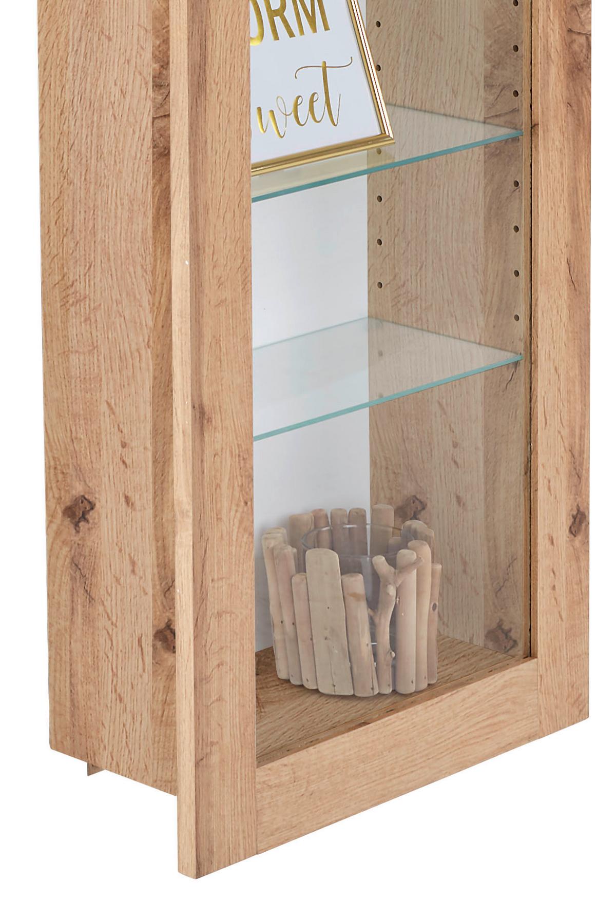 Falivitrin Tölgy-fehér Szín Boni - tölgyfa színű/fehér, Modern, faalapú anyag/Üveg (42/168,5/17cm)