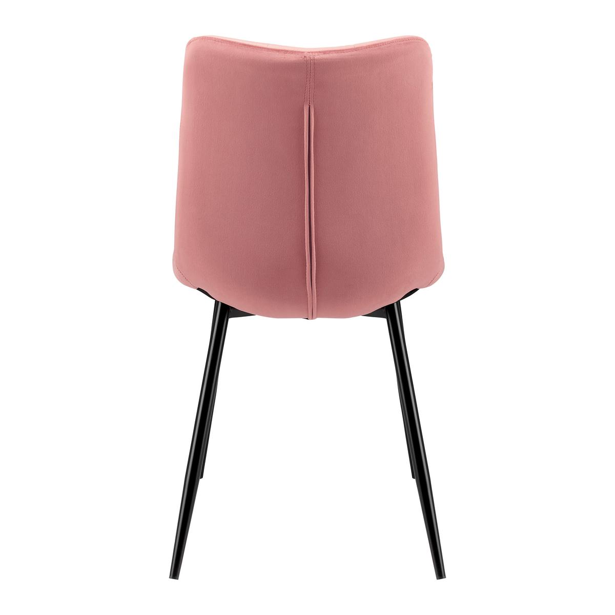 Stuhl Suri Rosa Samt Gepolstert - Schwarz/Rosa, MODERN, Holz/Textil (46/87/59cm) - Bessagi Home