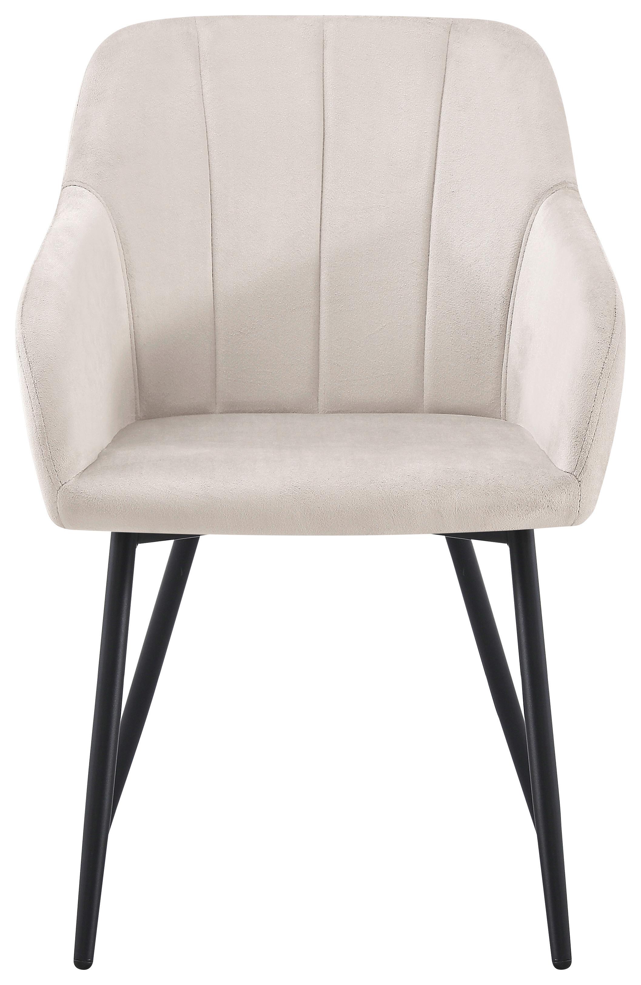 Scaun cu brate JENKE - bej/negru, Konventionell, metal/textil (56/82/62cm) - Based