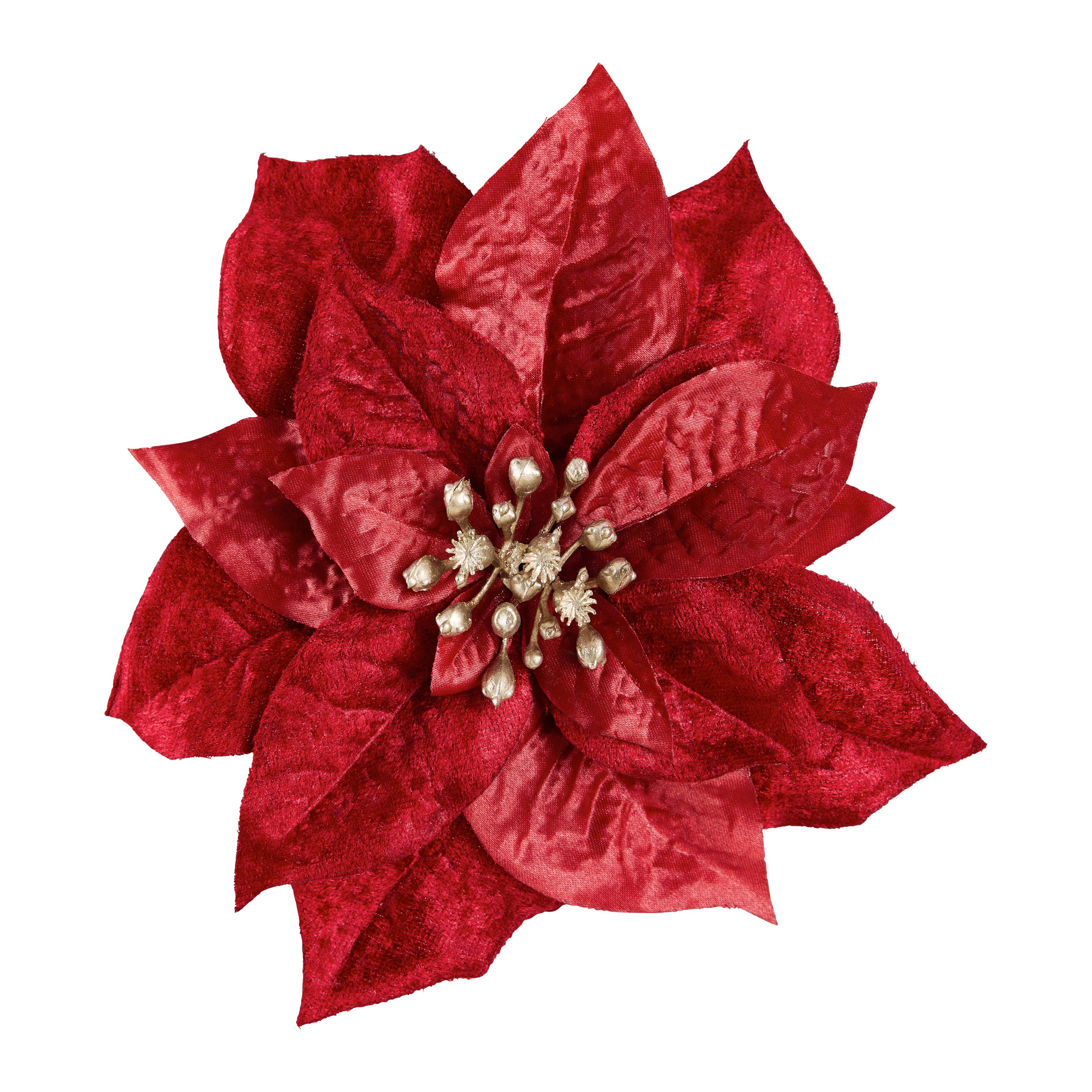 Kunstpflanze Poinsetienblüte I Dunkelrot - Dunkelrot, Basics (18cm) - Mömax