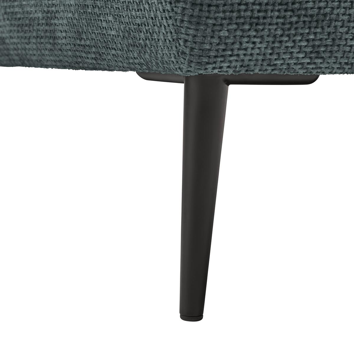 Ecksofa Custom Dunkelgrün - Dunkelgrün/Schwarz, MODERN, Textil/Metall (255/85/164cm) - Mömax