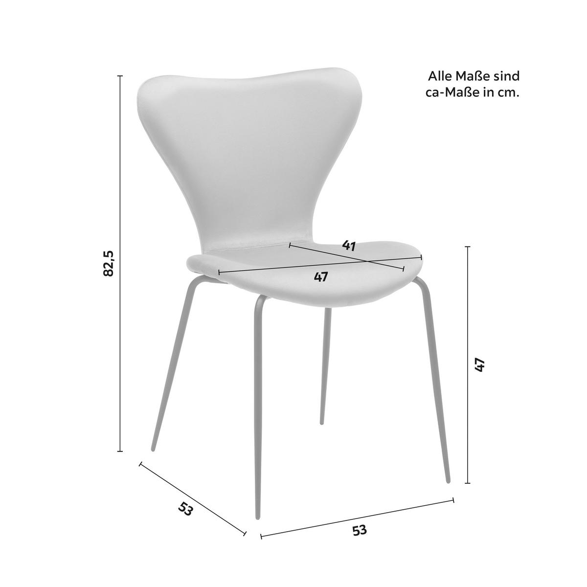 KRZESŁO ALICIA - jasnoszary/czarny, Modern, metal/drewno (53/82,5/53cm) - Bessagi Home
