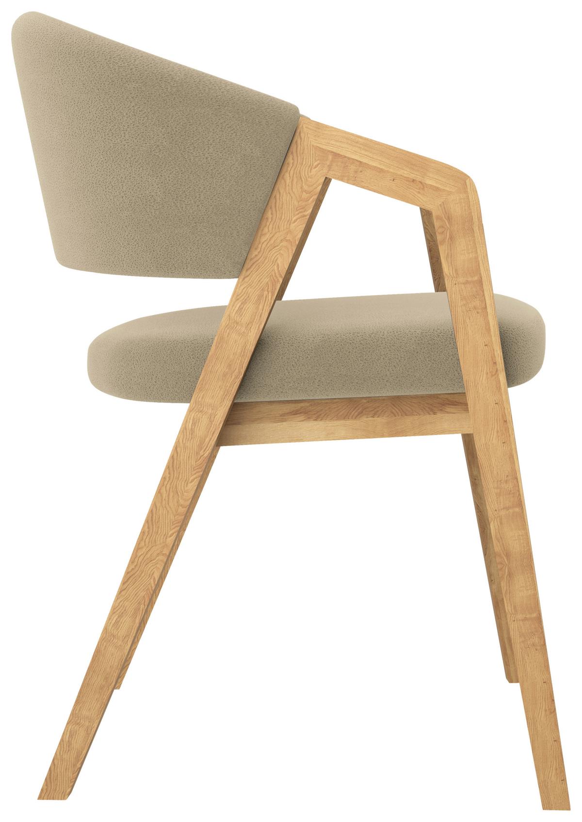 KRZESŁO Z PODŁOKIETNIKAMI MOLINO - taupe, Konventionell, tkanina/drewno (59/96/60cm) - Carryhome