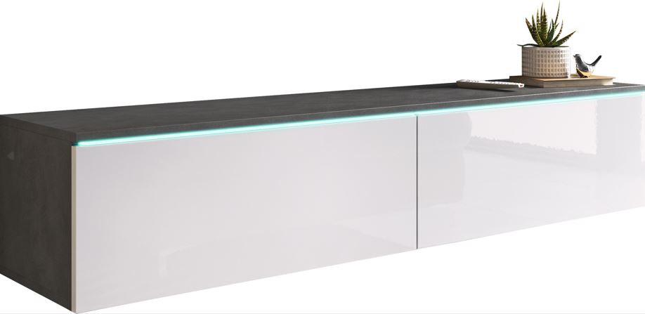 Nizka Omarica Lowa, Antracit, Bela, Led - siva/bela, Trendi, umetna masa/leseni material (140/30/33cm) - P & B