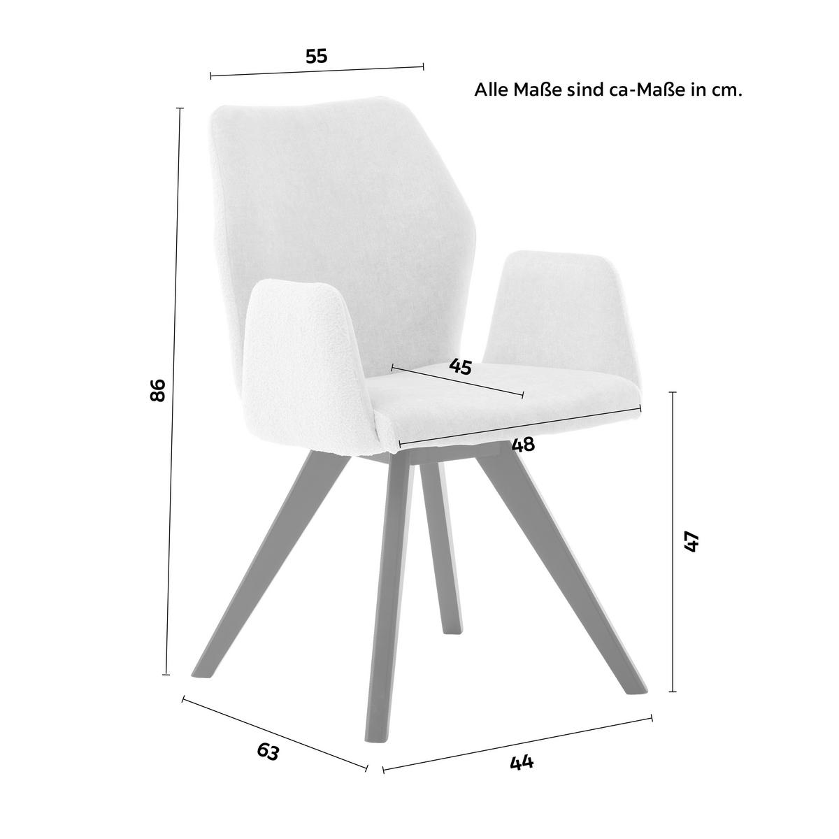 Naslanjač Royan Iii, Krem, Črna - črna/krem barve, Basics, tekstil/les (55/86/63cm) - Premium Living