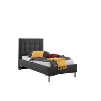 Polsterbett Maurizio Grau ca. 100x200 cm - Anthrazit/Silberfarben, MODERN, Textil/Metall (100/200cm) - Livetastic