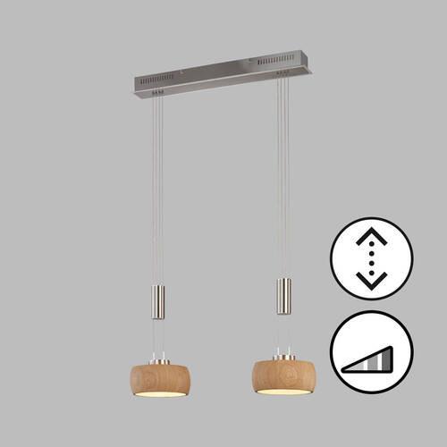 LAMPA WISZĄCA LED 61074 SHINE-WOOD - Natur, metal/drewno (65/21/150cm) - Fischer & Honsel