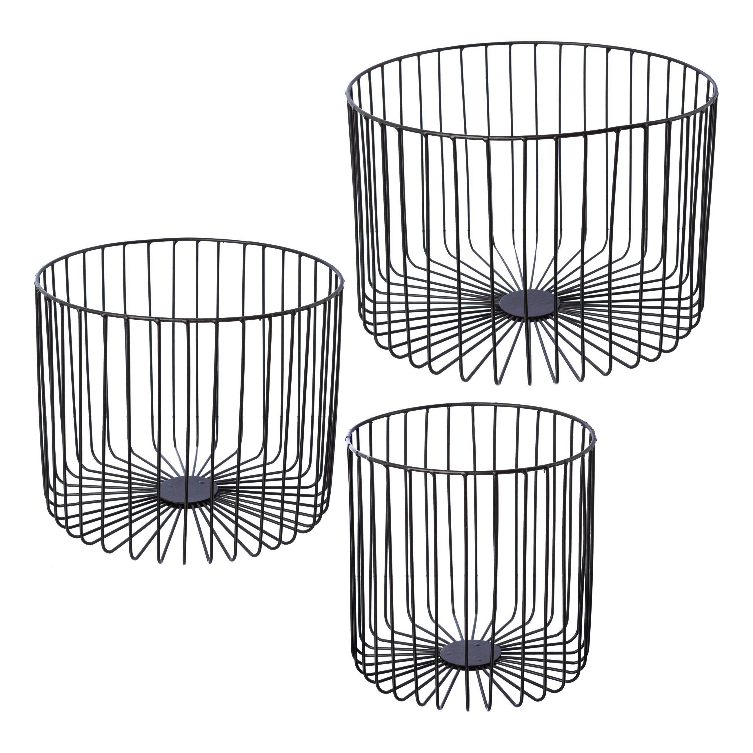 Korb Petra I Schwarz Ø ca. 28cm - Schwarz, Basics, Metall (28/23cm) - Modern Living