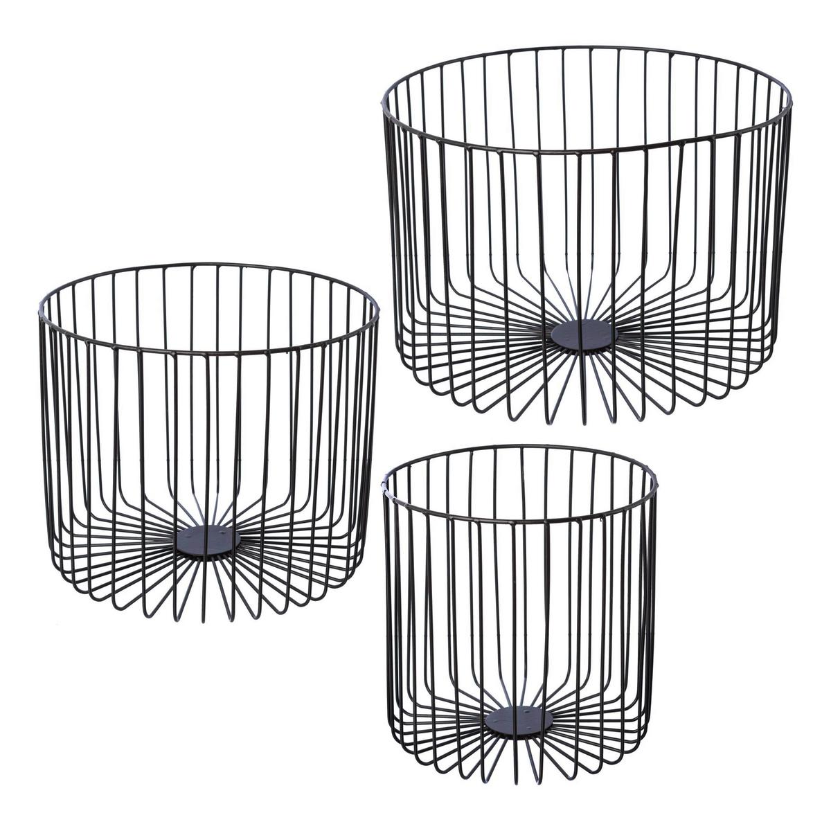 Kosár Petra - M - fekete, Basics, fém (28/23cm) - Modern Living