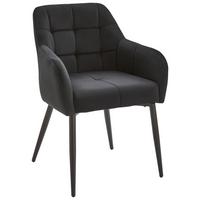 KRZESŁO Z PODŁOKIETNIKAMI HANNA - ciemnoszary/czarny, Modern, metal/tkanina (60/82/60cm) - Livetastic