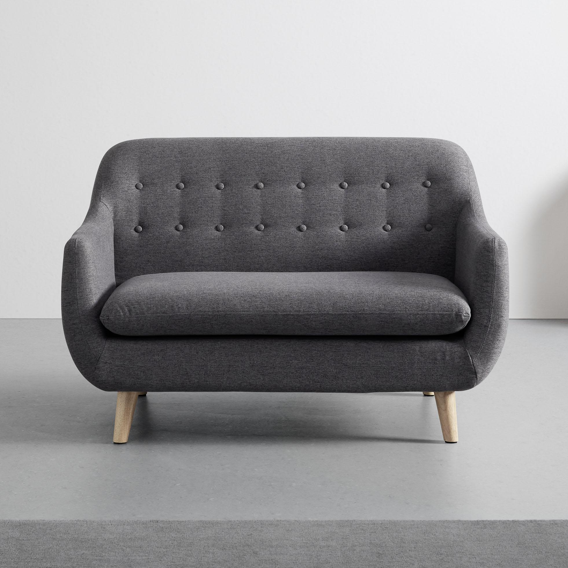 Sofa grau, "Dilly" - Grau, MODERN, Holz/Textil (130/85/78cm) - Bessagi Home