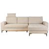 Ecksofa in Beige mit Schlaffunktion - Beige/Schwarz, Konventionell, Textil/Metall (272/87/171cm) - Zandiara