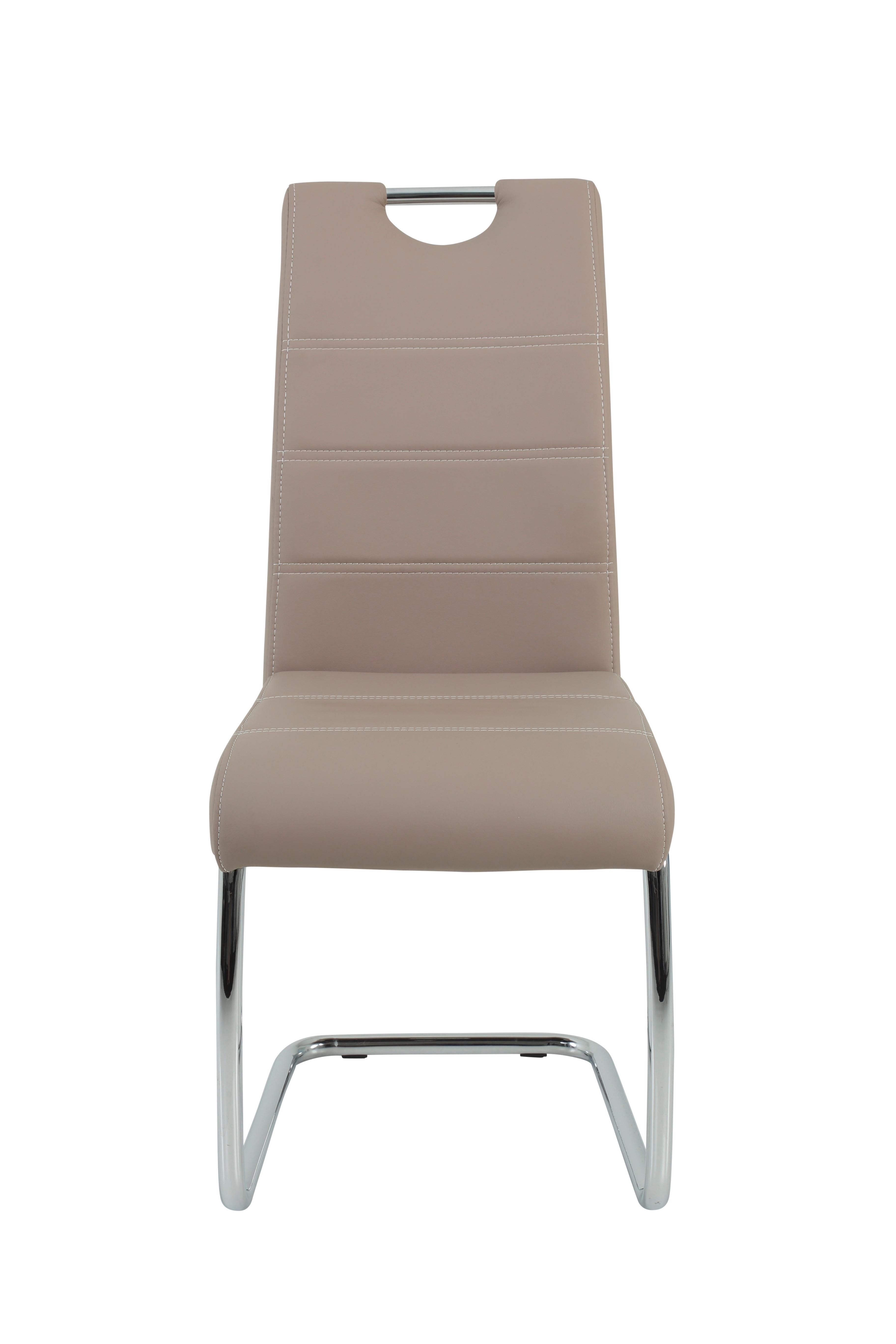 SCHWINGSTUHL-SET FLORA S 4ER-SET - Chromfarben/Weiß, MODERN, Textil/Metall (43/98/59cm) - MID.YOU