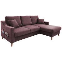 Wohnlandschaft Valentina Bordeaux Struktur - Bordeaux/Naturfarben, KONVENTIONELL, Holz/Textil (228/150cm) - P & B