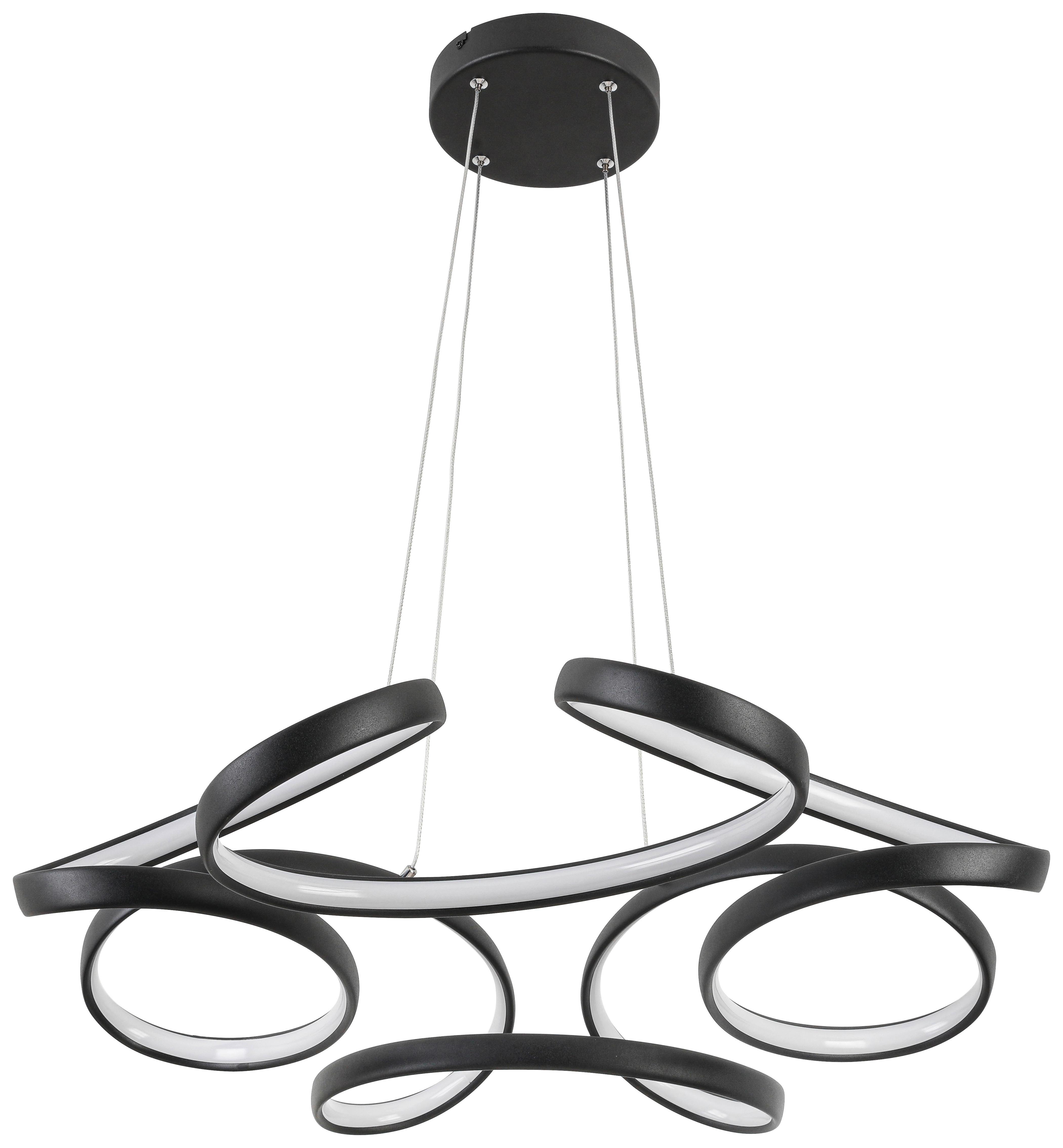 LED-HÄNGLAMPA CRONO -AKT- - svart, Romantik / Lanthus, metall/plast (70/70/120cm) - Premium Living
