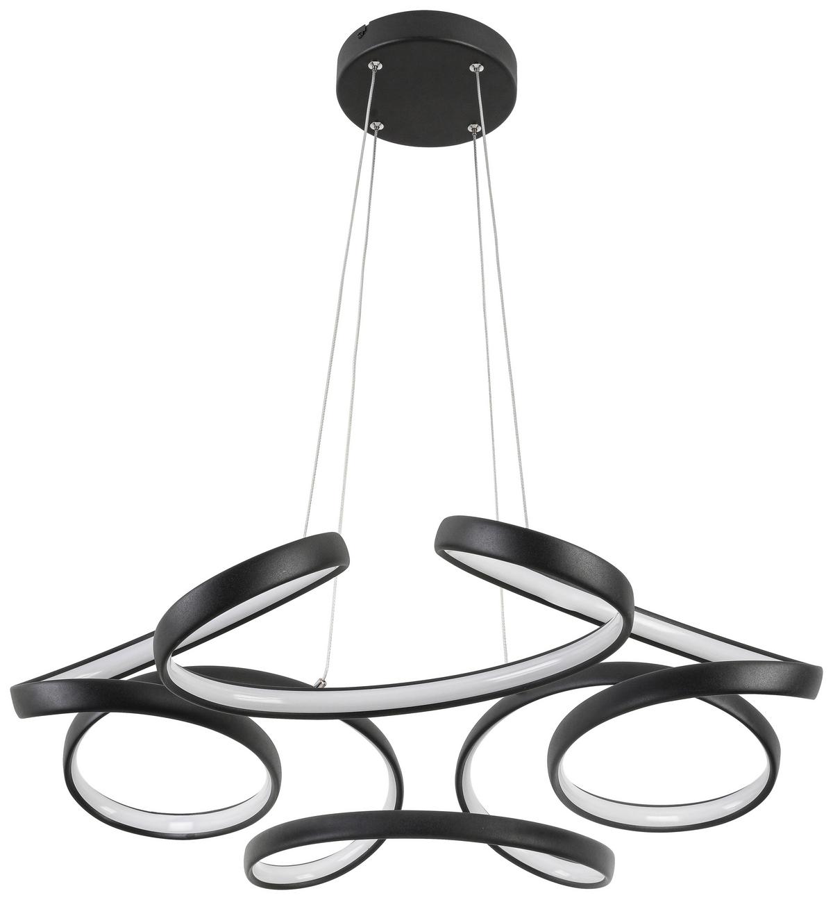LED-Hängeleuchte Crono in Schwarz max. 24 Watt - Schwarz, ROMANTIK / LANDHAUS, Kunststoff/Metall (70qm) - Premium Living