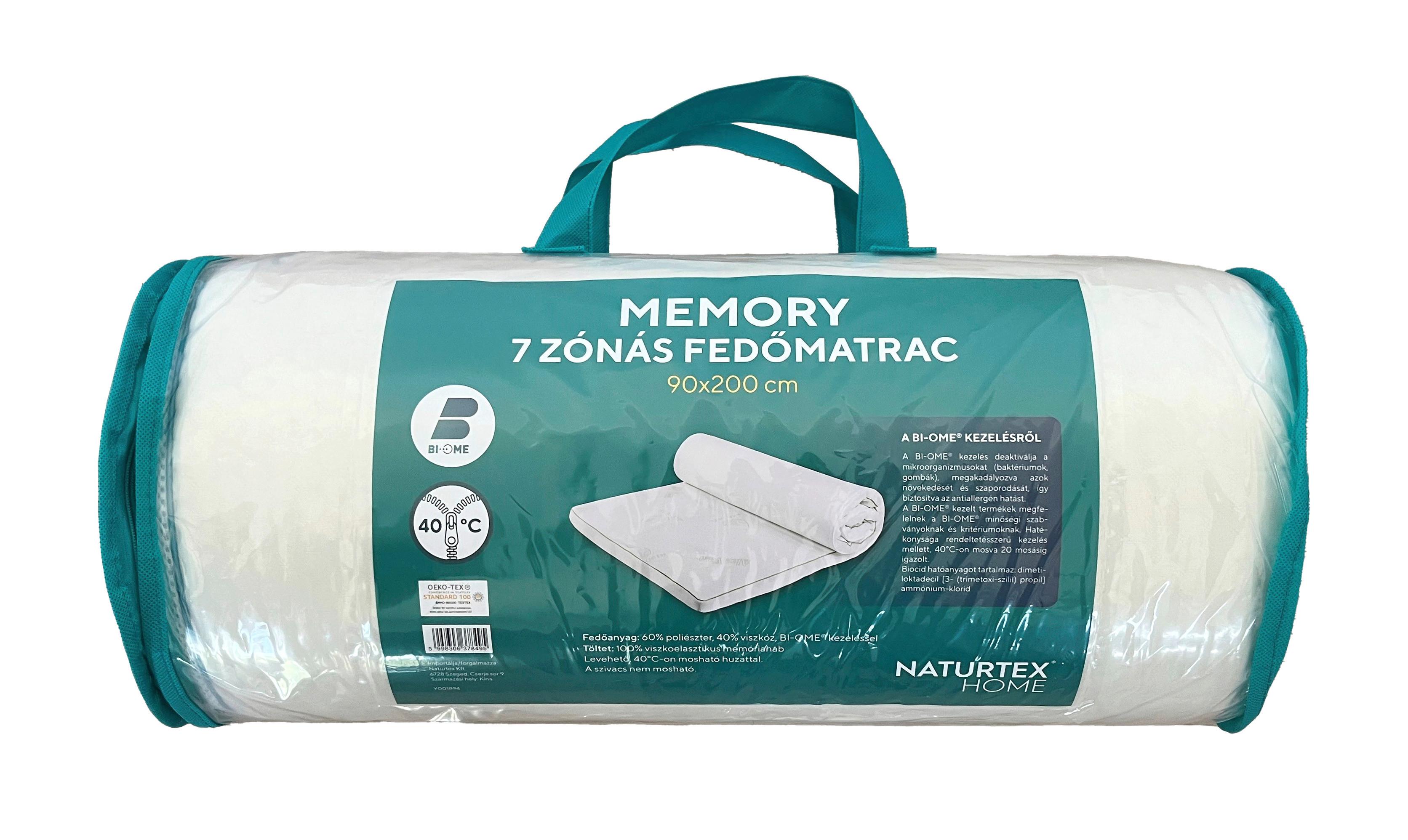 Fedőmatrac Memory 7 Zónás 90/200 - fehér, textil (90/200cm) - Naturtex
