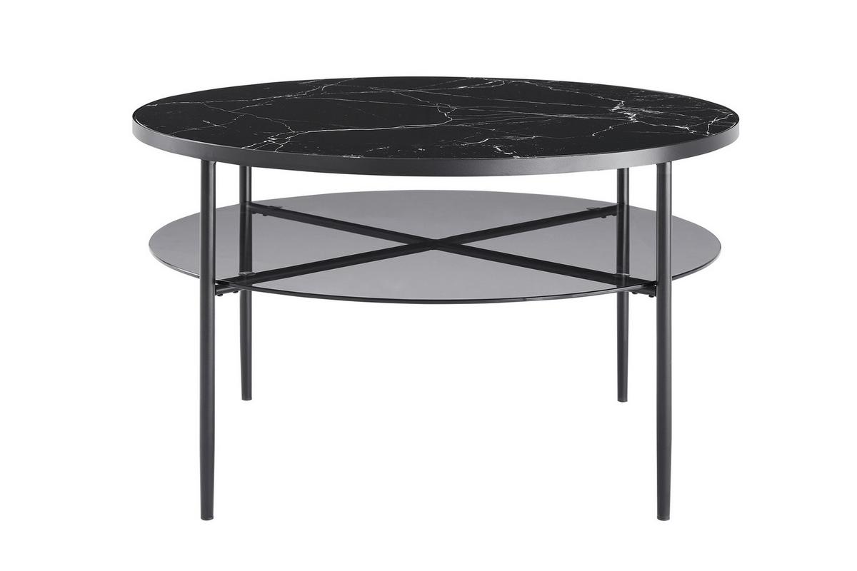 Klubska Miza Marble, Črna - črna, Design, kovina/steklo (81/45cm) - Livetastic