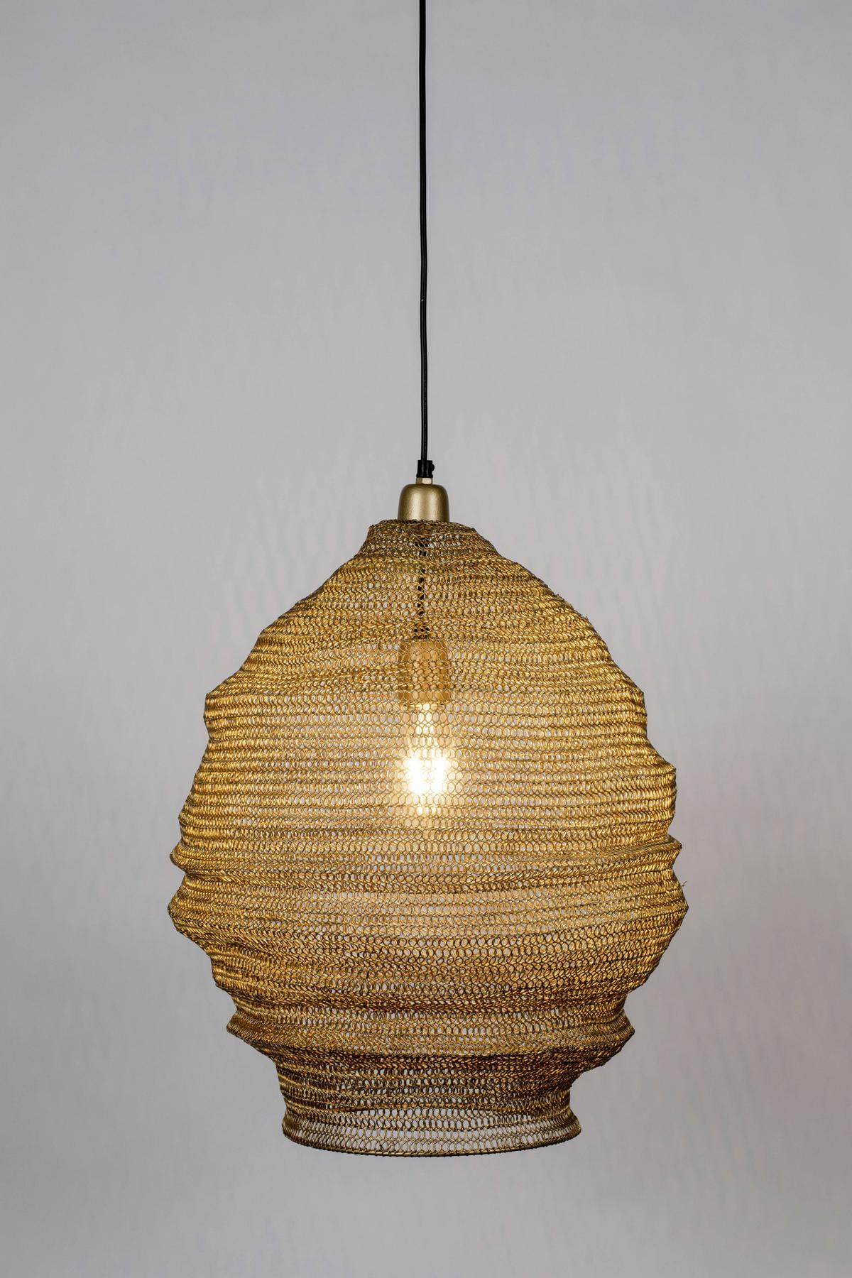LAMPA WISZĄCA PENDANT LAMP LENA L BRASS - kolor mosiężny, Design, metal (48/158cm) - Zuiver