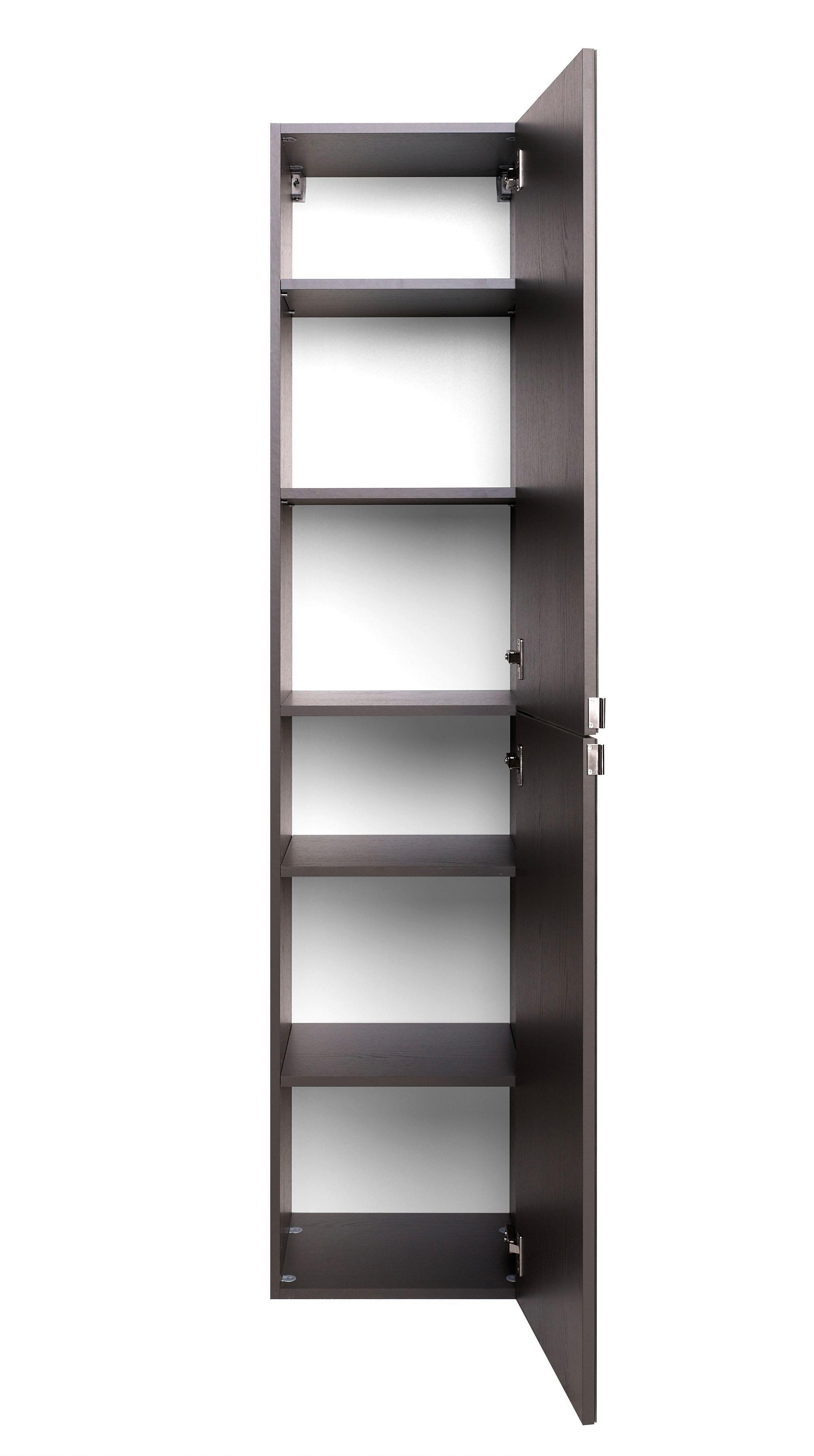 Seitenschrank Florida in Graphitfarben - Chromfarben/Graphitfarben, MODERN, Holzwerkstoff/Metall (40/180/35cm)