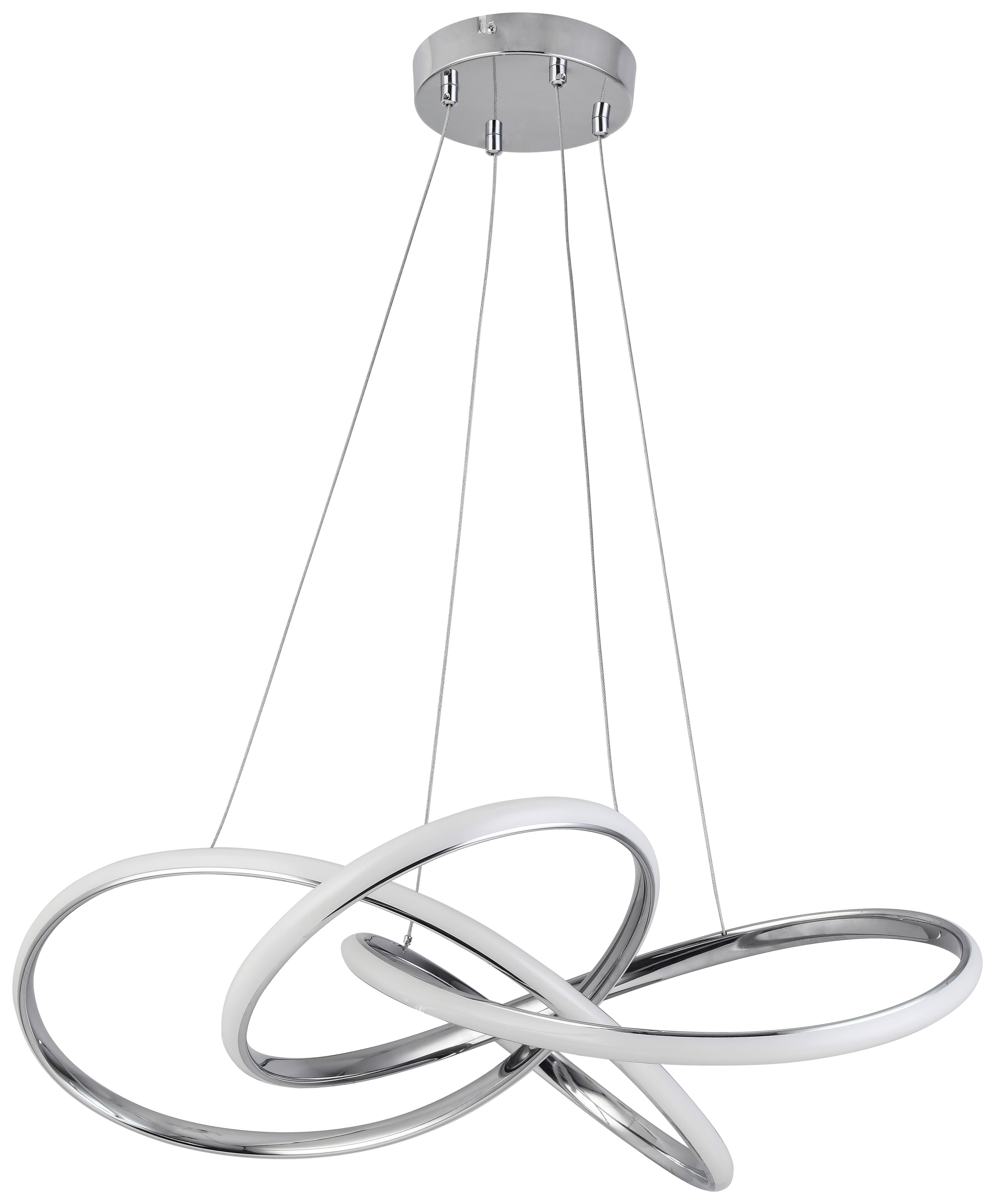 LAMPA WISZĄCA LED LENORE - chromowy, Modern, tworzywo sztuczne/metal (60/120cm) - Premium Living