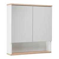 Spiegelschrank Yasmin ca. 60x65 cm Weiß - Weiß, Basics, Glas/Holzwerkstoff (60/65/13,9cm) - MID.YOU