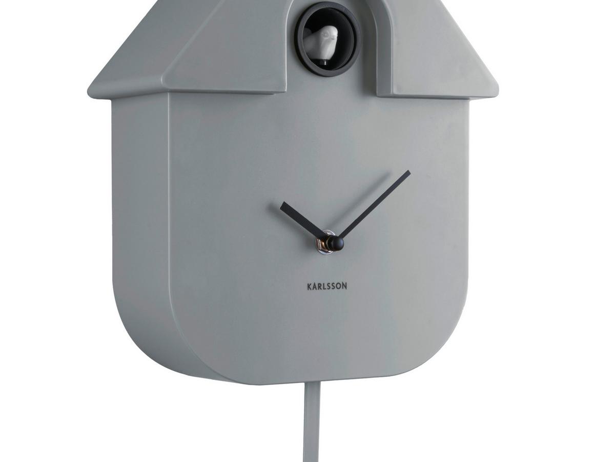 ZEGAR ŚCIENNY WALL CLOCK MODERN CUCKOO - szary, Konventionell, tworzywo sztuczne (21,5/41/8,5cm) - Karlsson