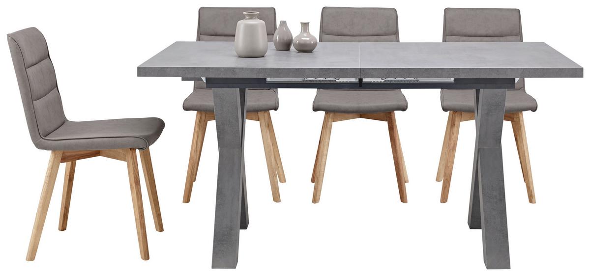 Masă sufragerie Mister X - gri, Modern, material pe bază de lemn (160-210/90/74cm) - Mömax