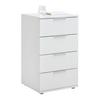 SÄNGBORD CUATRO - vit/silver, Klassisk, trämaterial/plast (46/79/42cm) - Modern Living