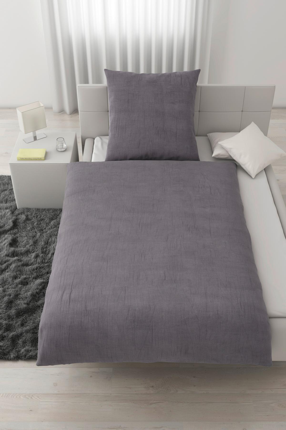 Bettwäsche Melania in Grau ca. 135x200cm - Grau, LIFESTYLE, Textil (135/200cm) - Modern Living