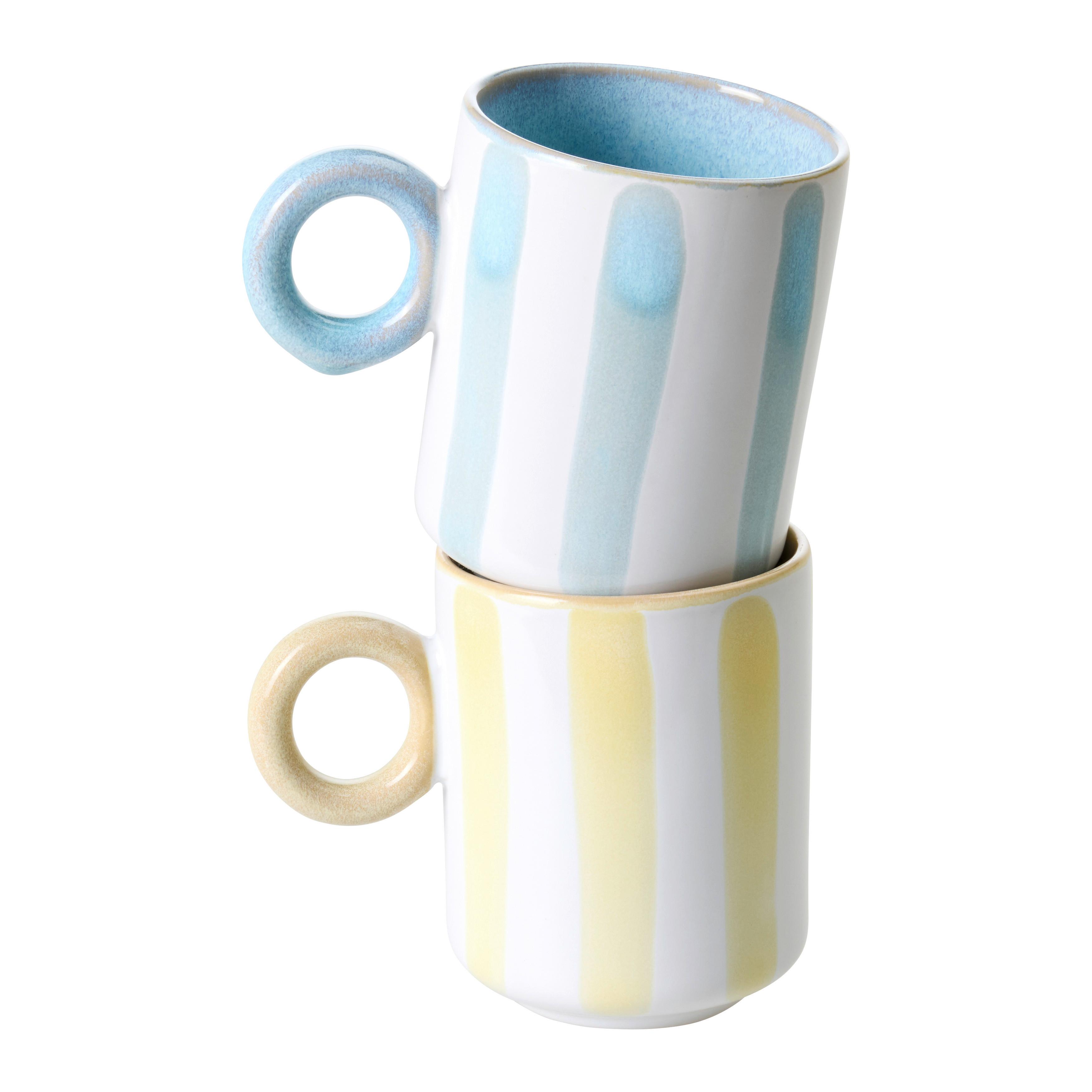 Kaffeebecherset Adria diverse Farben - Pink/Pastellblau, MODERN, Keramik (8/10/8cm)