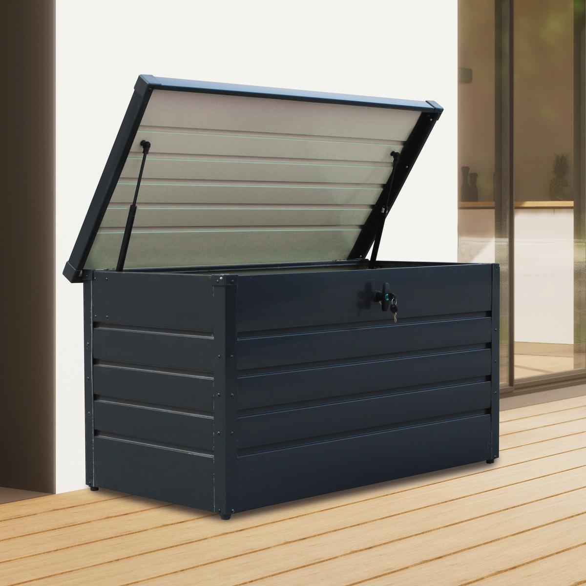 SKRZYNIA OGRODOWA AUFLAGENBOX 350L - antracytowy, Basics, metal (120/61/62cm)