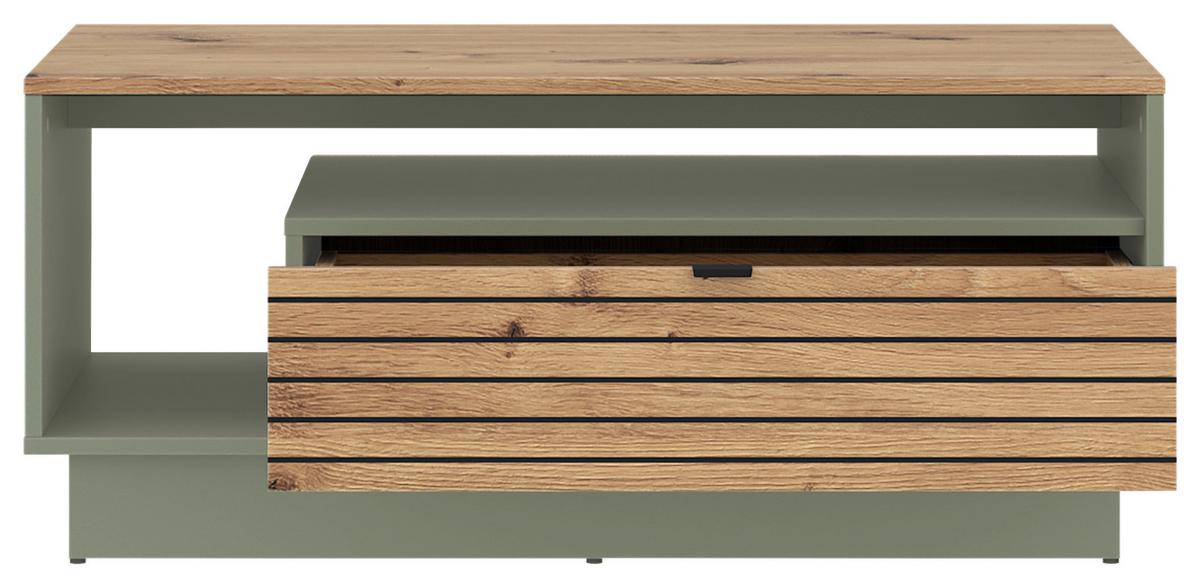 Măsuță de cafea NEXA - verde salvie/stejar Artisan, Basics, plastic/material pe bază de lemn (106/45,5/65cm) - Modern Living