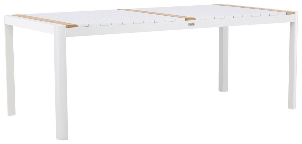 GARTENTISCH TOGO - Weiß, KONVENTIONELL, Holz/Metall (100/75/200cm) - Gardenson