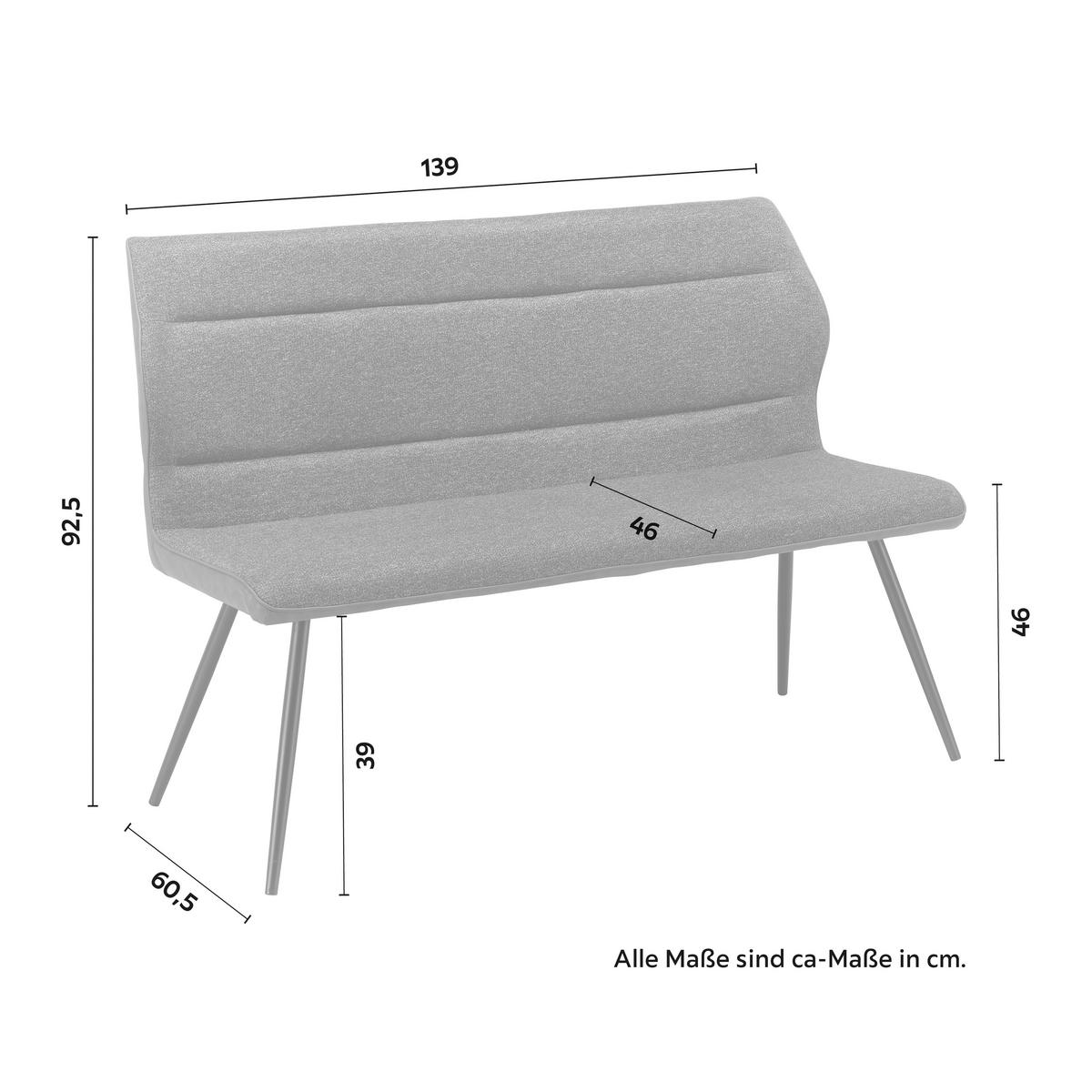 ŁAWKA EVA - ciemnoszary/czarny, Modern, metal/drewno (139/92,5/60,5cm) - Bessagi Home