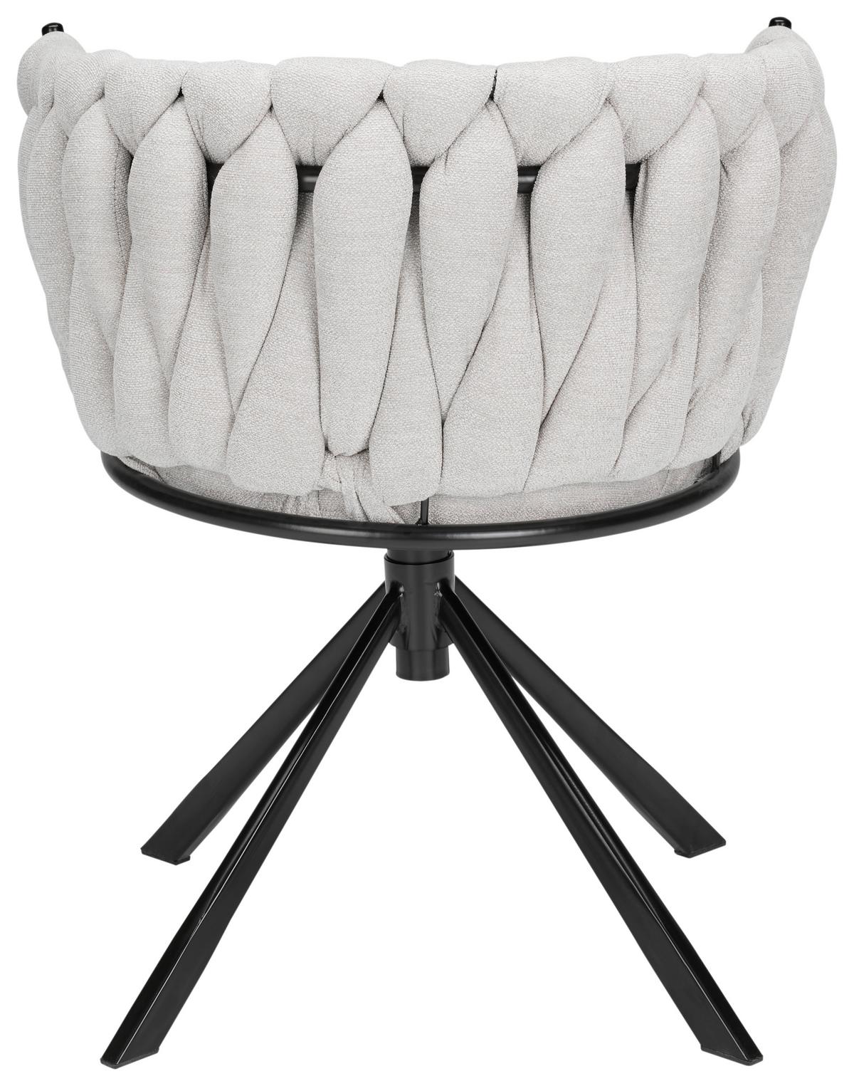 chaise accoudoirs in Hellgrau - gris clair/noir, Modern, métal/textile (64/80/55cm) - Premium Living