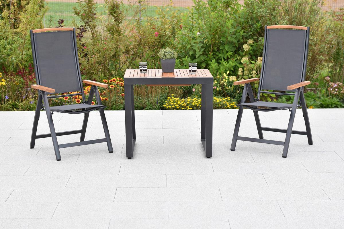 Vrtni Set Siena, 3-Delni - siva/barve grafita, Moderno, kovina/tekstil - Gardenson