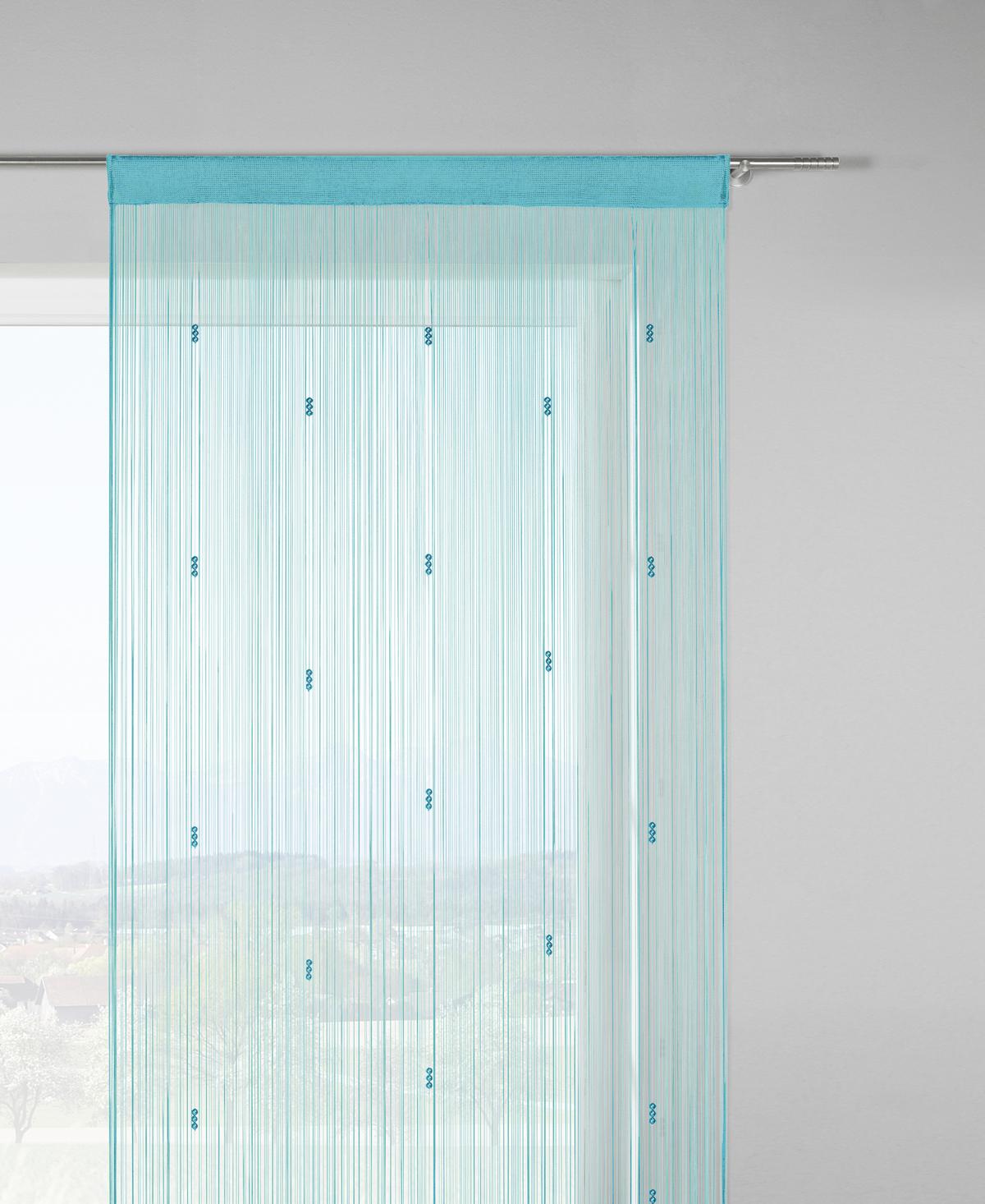 Zsinórfüggöny Perle 90/245cm - antracit/fehér, Romantik / Landhaus, textil (90/245cm) - Modern Living