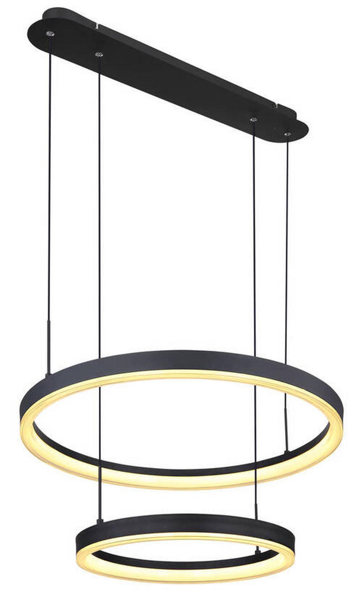 Viseča Led-svetilka Augusto, S Sijalko - zlate barve/črna, Design, kovina/umetna masa (66,5/60/150cm) - Globo