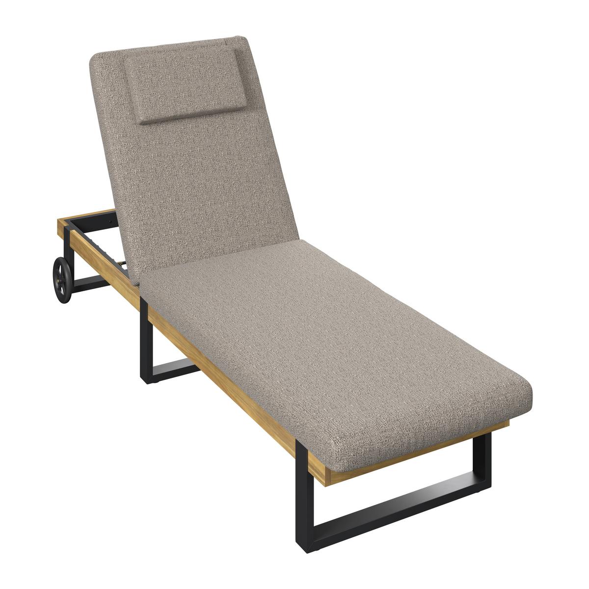 Vrtni Ležalnik Elenyi, Siva - siva, Moderno, kovina/tekstil (65/95/200cm) - Bessagi Garden