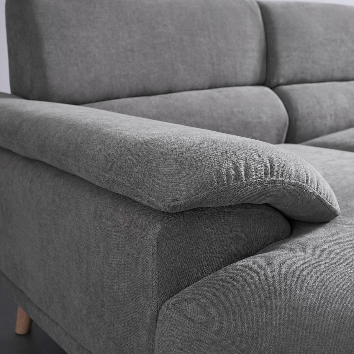 Ecksofa, dunkelgrau, "Sandra" - Dunkelgrau, MODERN, Holz/Textil (246/155/86cm) - Bessagi Home
