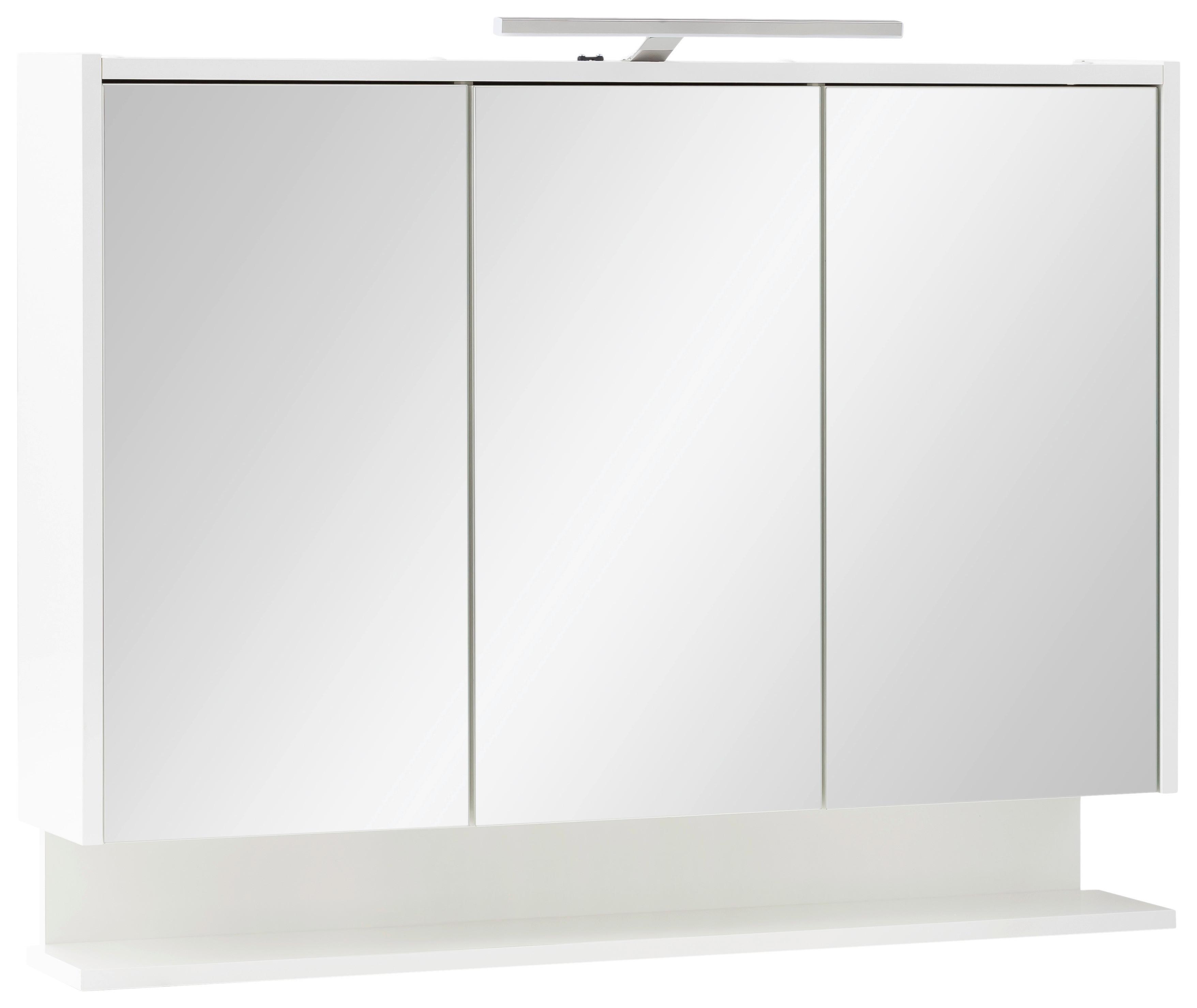 Spiegelschrank Flag Weiß mit LED 3-türig - MODERN, Glas/Holzwerkstoff (93,5/71,4/16cm) - MID.YOU